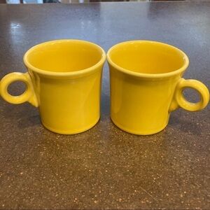 Set of 2 Yellow Fiesta Mugs